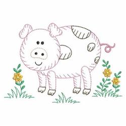 pig beginner-friendly machine embroidery - Colorwork Pig perfect for Table Settings