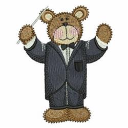 bear detailed machine embroidery - Conductor Bear perfect for Concert Programs