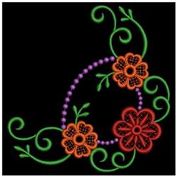 Corner Flowers - 4x4 leaf beginner-friendly embroidery design for patchwork quilt blocks