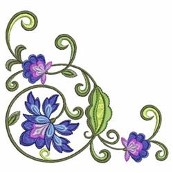 detailed flower machine embroidery pattern - Corner Flowers perfect for Dresses
