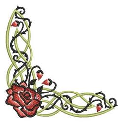 Corner Rose - 4x4 rose detailed machine embroidery design perfect for Table Linens