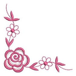 rose quick stitch machine embroidery - Corner Roses perfect for Handkerchiefs