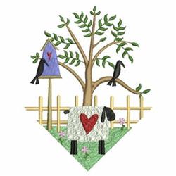 scene detailed machine embroidery - Country Animals Scene for patchwork quilt blocks