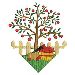 scene detailed machine embroidery - Country Apple Scene for decorative wall hangings