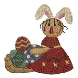 Country Easter - 4x4 bunny rabbit detailed embroidery design for Easter Baskets