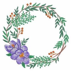Crocus Wreath - 4x4 leaf detailed machine embroidery design perfect for kitchen aprons