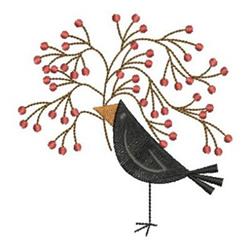 Crow & Branch - 4x4 bird beginner-friendly embroidery design for reusable tote bags