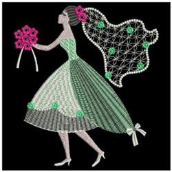 detailed bride machine embroidery pattern - Crystal Brides for reusable tote bags