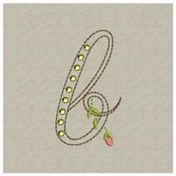 monogram quick stitch machine embroidery - Crystal Monogram Small b for patchwork quilt blocks