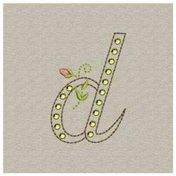 quick stitch monogram machine embroidery pattern - Crystal Monogram Small d for kitchen aprons