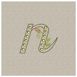 monogram quick stitch machine embroidery - Crystal Monogram Small n for reusable tote bags