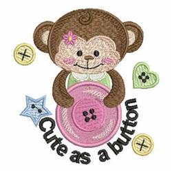 detailed button machine embroidery pattern - Cute As A Button for patchwork quilt blocks