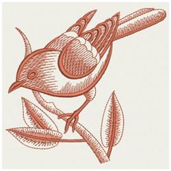 beginner-friendly bird machine embroidery pattern - Cute Bird for patchwork quilt blocks