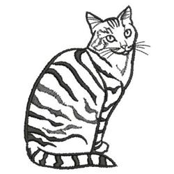 Cute Cat - 4x4 kitten beginner-friendly embroidery design for decorative pillow covers