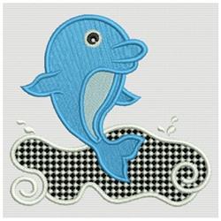 detailed dolphin machine embroidery pattern - Cute Cutwork Dolphin for patchwork quilt blocks