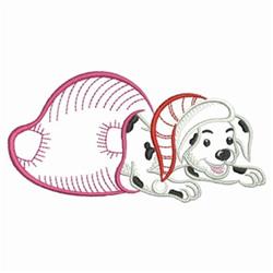 beginner-friendly christmas puppy dog machine embroidery pattern - Cute Dalmation for patchwork quilt blocks