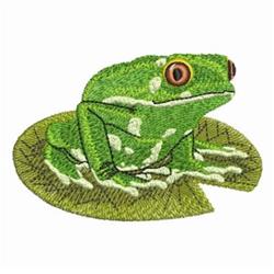 Cute Frog - 4x4 frog detailed machine embroidery design for decorative pillow covers