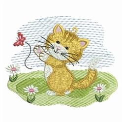 detailed spring kitten machine embroidery pattern - Cute Kitty for Baby Blankets