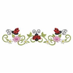beginner-friendly border machine embroidery pattern - Cute Ladybug Border for kitchen aprons