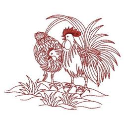 chicken redwork machine embroidery - Cute Redwork Chickens for reusable tote bags