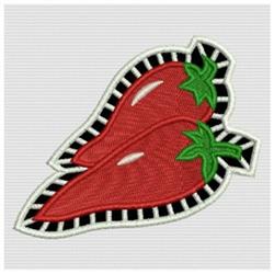 Cutwork Chili Pepper - 4x4 pepper detailed embroidery design for kitchen tea towels