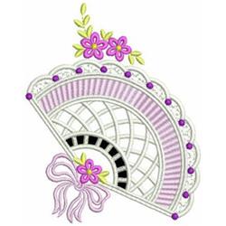 detailed fan machine embroidery pattern - Cutwork Fans perfect for reusable tote bags