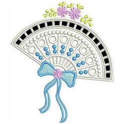 Cutwork Fans - 4x4 fan detailed machine embroidery design perfect for cute baby onesies