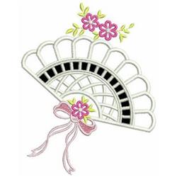 detailed fan machine embroidery pattern - Cutwork Fans perfect for kitchen tea towels