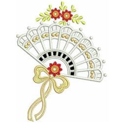 fan detailed machine digital embroidery - Cutwork Fans perfect for reusable tote bags