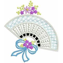 Cutwork Fans - 4x4 fan detailed machine embroidery design for kitchen tea towels