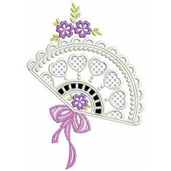 detailed fan machine embroidery pattern - Cutwork Fans perfect for kitchen aprons