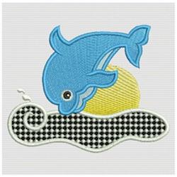detailed dolphin machine embroidery pattern - Cutwork Jumping Dolphin for Summer Bags