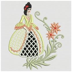 detailed lady machine embroidery pattern - Cutwork Lady for patchwork quilt blocks
