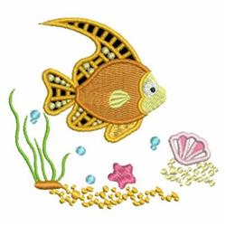 detailed fish machine embroidery pattern - Cutwork Tropical Fish for Summer Apparel
