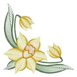 corner beginner-friendly machine embroidery - Daffodils Corner for decorative pillow covers