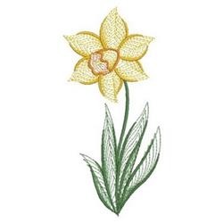 Daffodils - 4x4 daffodil beginner-friendly embroidery design for festive table runners