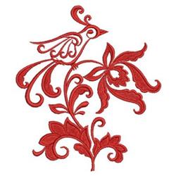 Damask Bird - 4x4 bird detailed machine embroidery design perfect for Baby Blankets