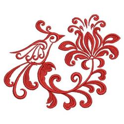 bird detailed machine embroidery - Damask Bird perfect for decorative wall hangings