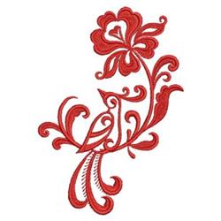 Damask Bird - 4x4 bird beginner-friendly embroidery design for reusable tote bags