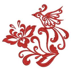 bird detailed machine digital embroidery - Damask Bird perfect for Artistic Pillows