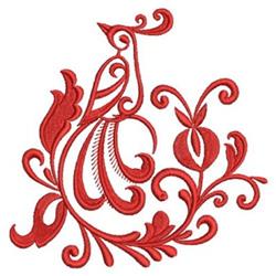 detailed bird machine embroidery pattern - Damask Bird perfect for Artisan Crafts
