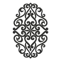 oval beginner-friendly machine embroidery - Damask Oval for decorative wall hangings