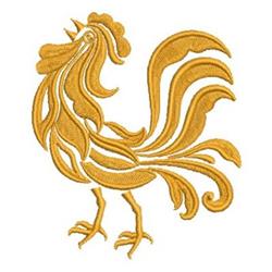 bird detailed machine embroidery - Damask Rooster perfect for decorative pillow covers