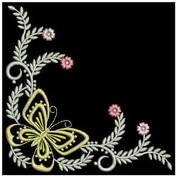 detailed spring butterfly machine embroidery pattern - Dancing Butterfly Corner for Tablecloths