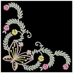 butterfly detailed machine embroidery - Dancing Butterfly Corner for patchwork quilt blocks