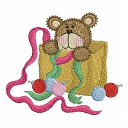 Decorating Teddy - 4x4 bear detailed embroidery design for Kids Clothing
