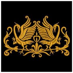 bird detailed machine embroidery - Decorative Phoenix for patchwork quilt blocks