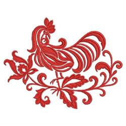 bird detailed machine embroidery - Decorative Rooster perfect for Tablecloths