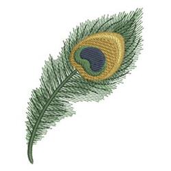 Dense Peacock Feather - 4x4 bird beginner-friendly embroidery design for decorative pillow covers