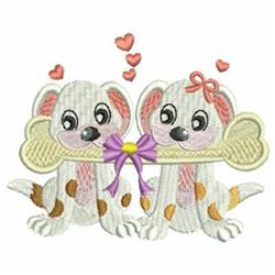 puppy dog detailed machine embroidery - Dogs with Bone perfect for reusable tote bags